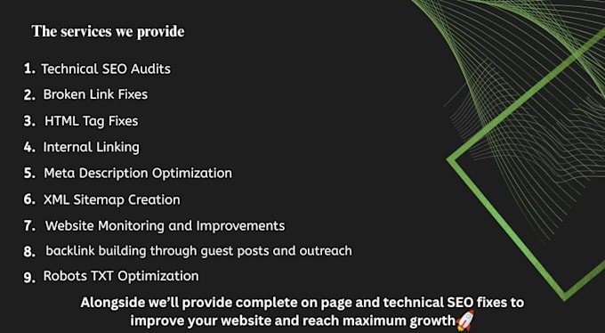 provide quality keyword research alongside fixing technical SEO issues