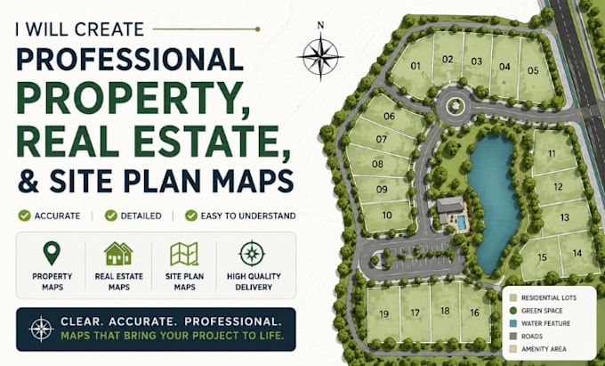 create professional property, real estate, and site plan maps
