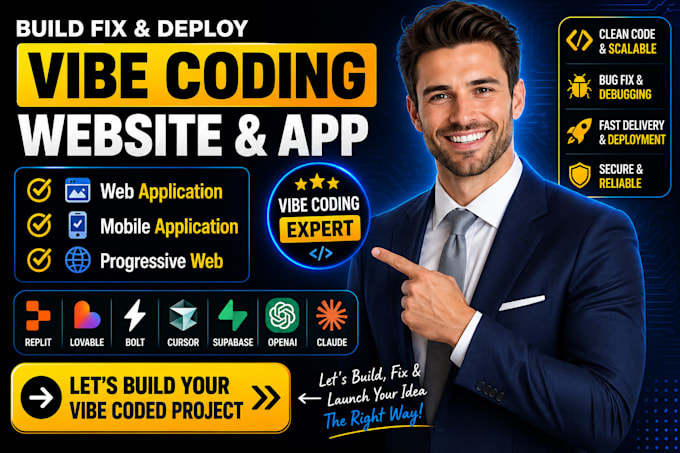 build or fix vibe coded app bug fix replit full stack website using vibe coding