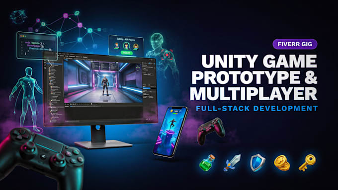 create unity game prototype, custom gameplay,