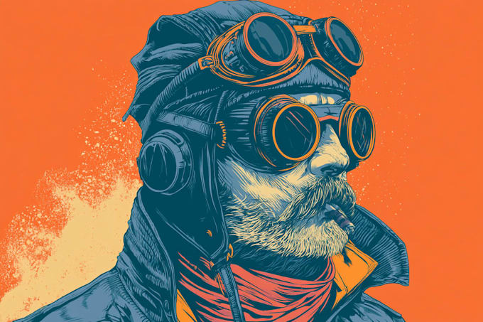 draw retro vintage style illustration
