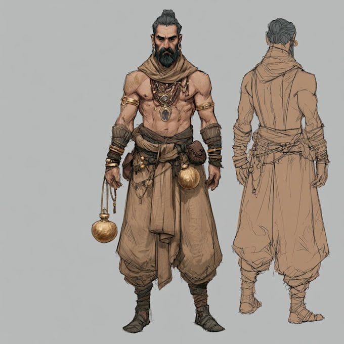draw dnd character design