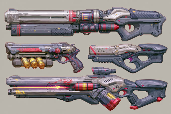 create weapon design and illustration