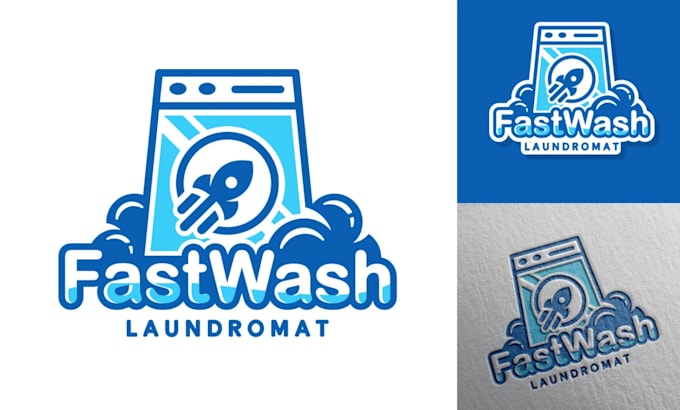 do modern high quality laundromat logo design