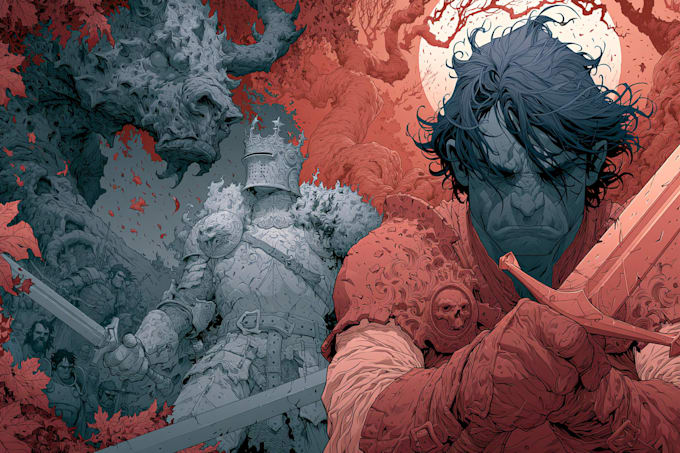 draw comic book cover art and manga comic cover art