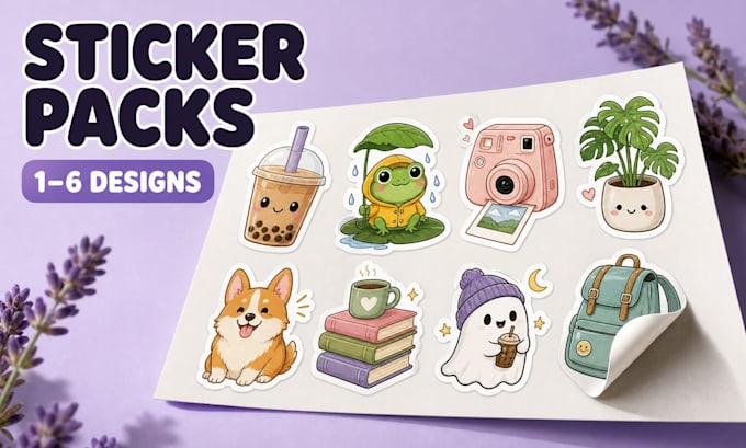 create custom print ready sticker designs and sticker packs