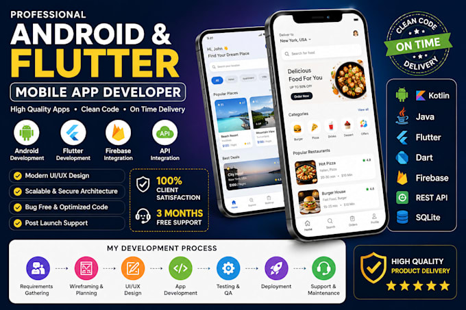 do flutter mobile app development for android and ios