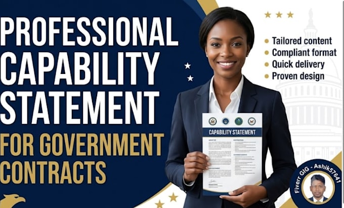 create a professional capability statement for government contracts