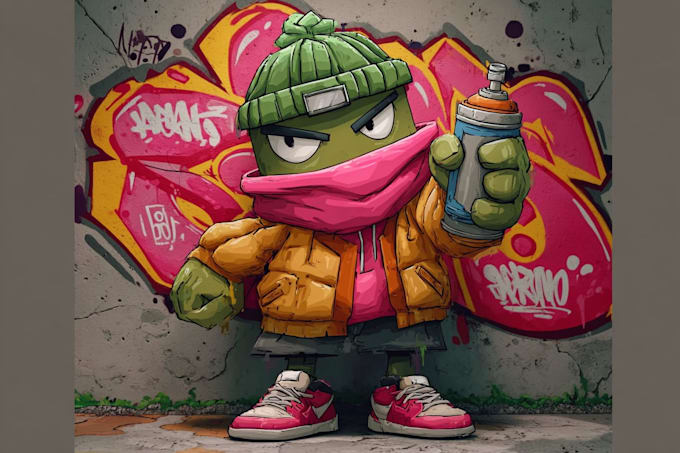 make graffiti character or graffiti illustration
