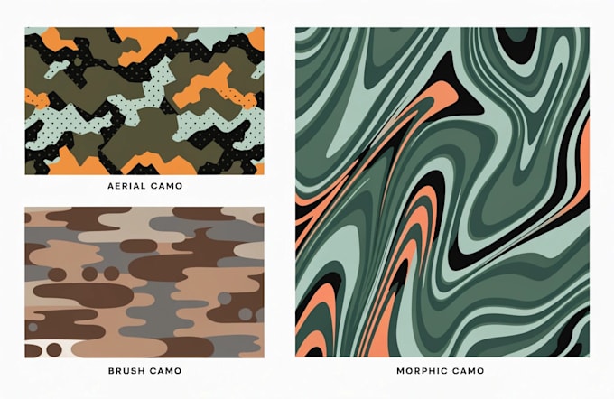 design camouflage patterns for print, fabric, and textile