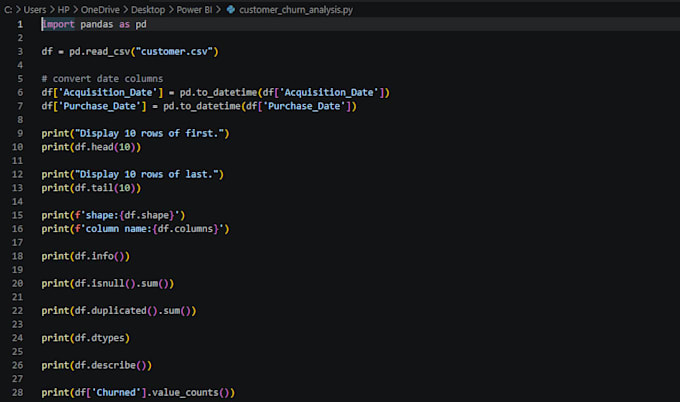 write sql queries, analyze data and create reports using python