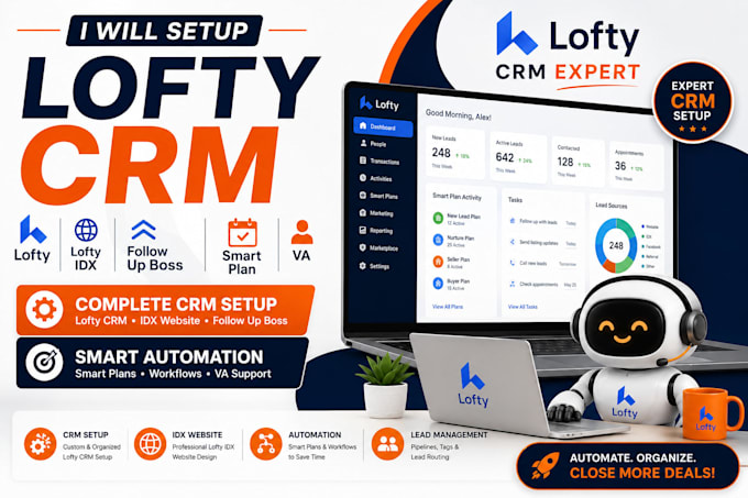 setup lofty CRM, lofty website, lofty idx, follow up boss, lofty smart plan VA
