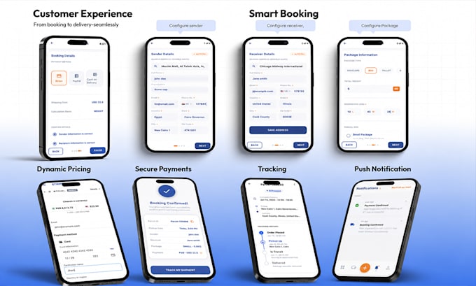 develop ai logistics mobile app with booking, payment, and tracking system