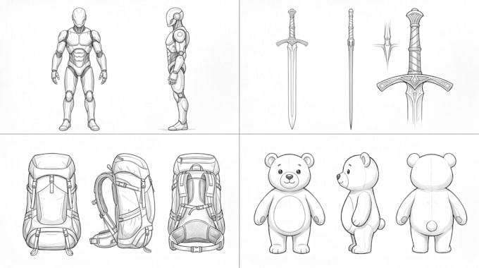 create professional model and reference sheets for any concept