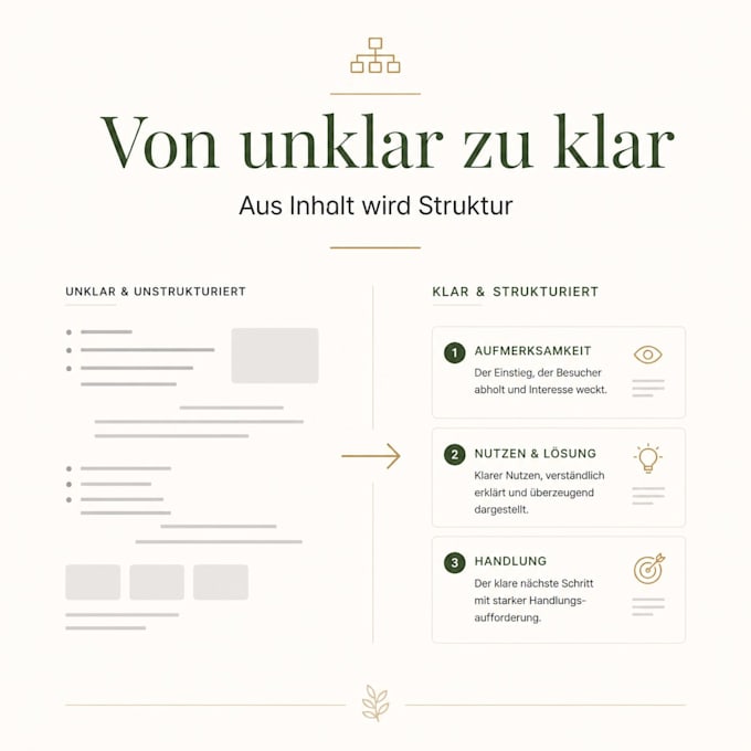 eine klare website oder landingpage struktur entwickeln