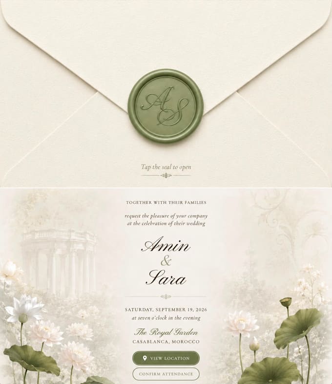 create an elegant interactive wedding invitation