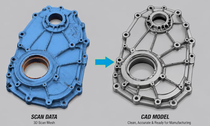 reverse engineer 3d scan to cad model, mesh to step, solidworks 3d model design