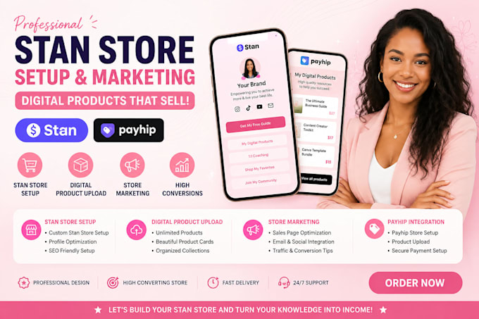 setup stan store digital product, stan store, stan store marketing, payhip