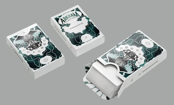 design printable card game box 3d mockup card tuck box packaging illustration