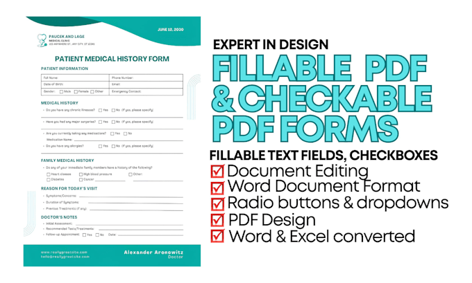 create professional fillable PDF forms, clickable forms using adobe acrobat