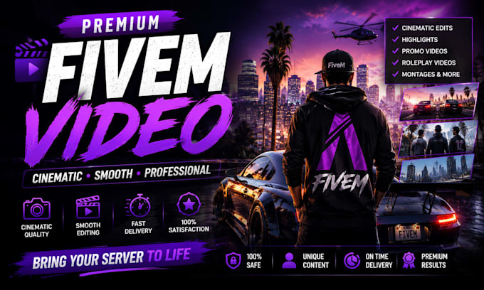 create cinematic HD fivem loading screen fivem trailer video for you