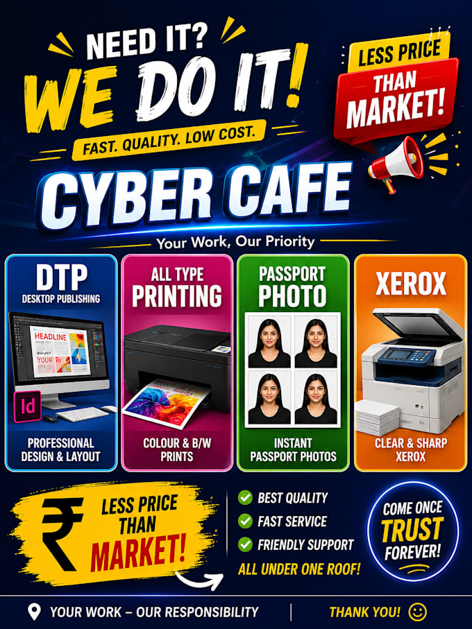 design professional visiting card, certificates, flyers