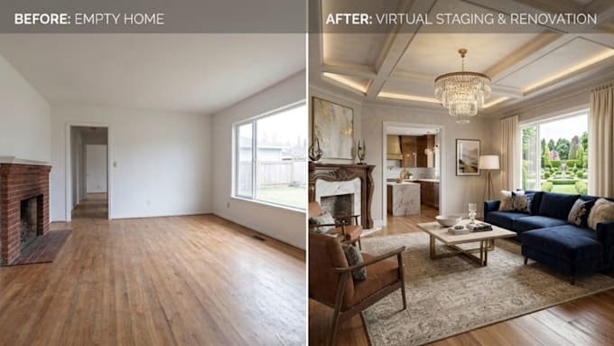 do empty home virtual staging and renovation visualization realistic design