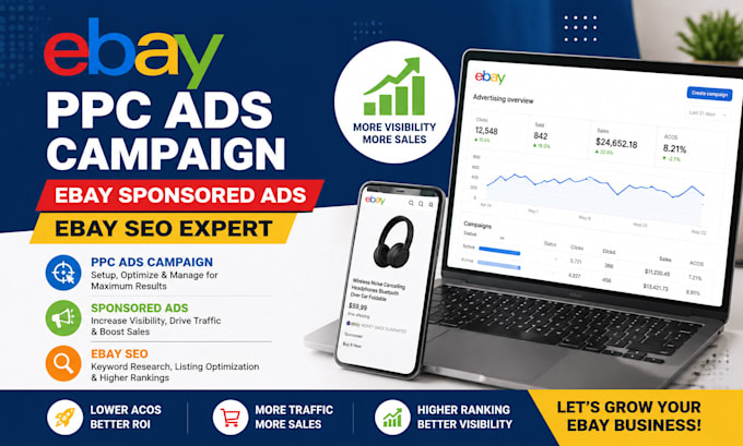 setup and optimized ebay PPC ads campaign, setup sponsored ads, ebay SEO manager