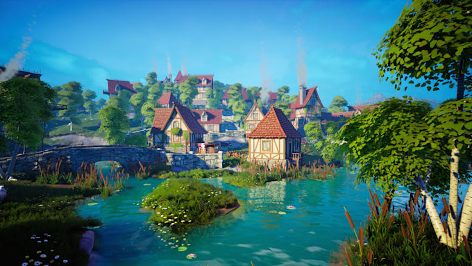 design 3d game environment terrain open world level in unity and unreal engine 5