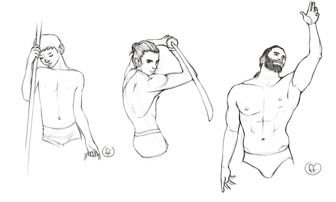 do simple sketch halfbody