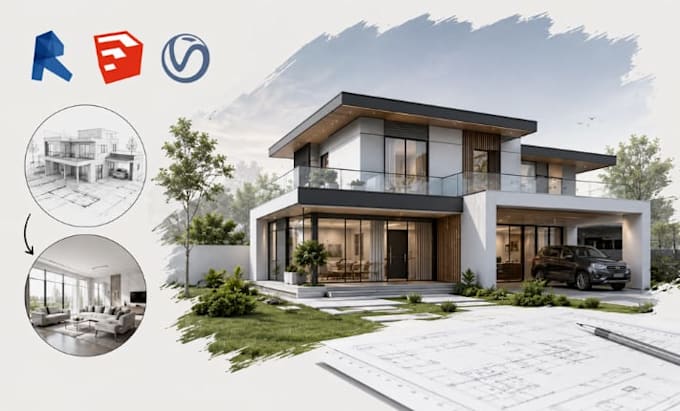 draw sketchup, revit 3d modeling, architectural rendering 3d visualization