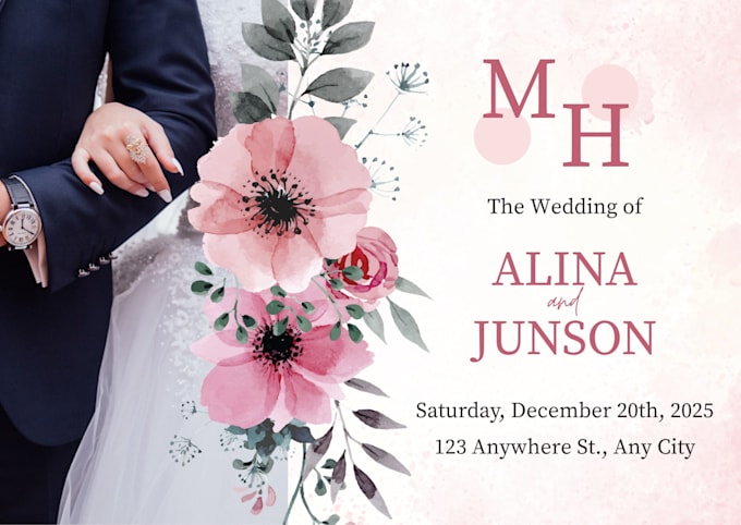 design beautiful digital wedding invitation card