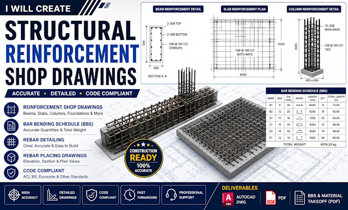 create structural reinforcement shop drawings