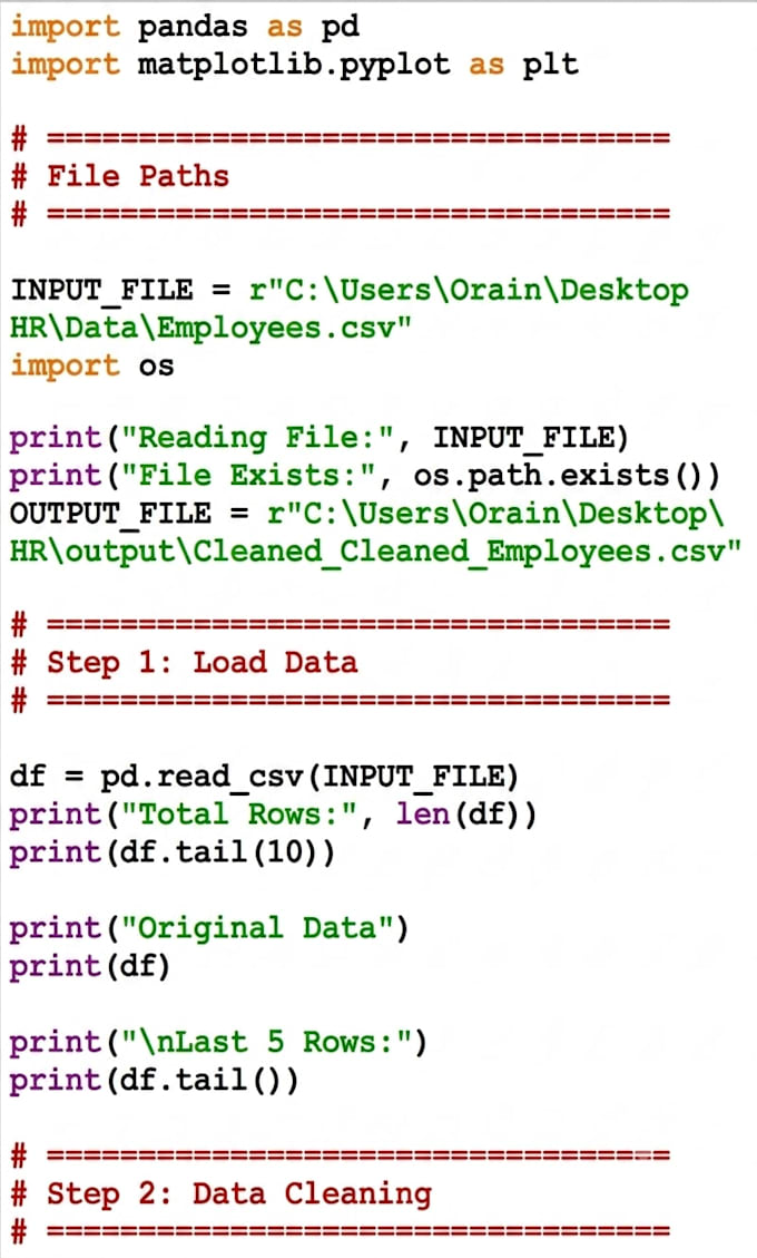 create an HR analytics dashboard with python automation and power bi