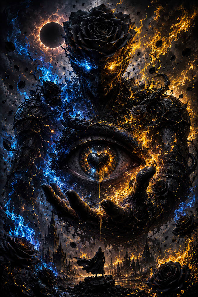 create hyper realistic dark fantasy ai art and illusions