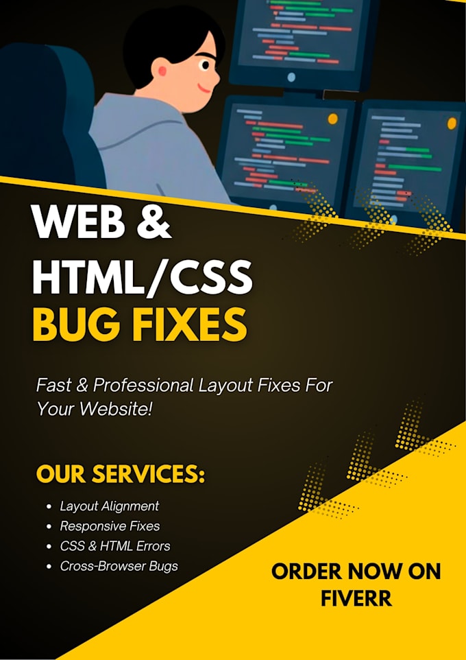 fix HTML CSS issues and responsive website layout bugs
