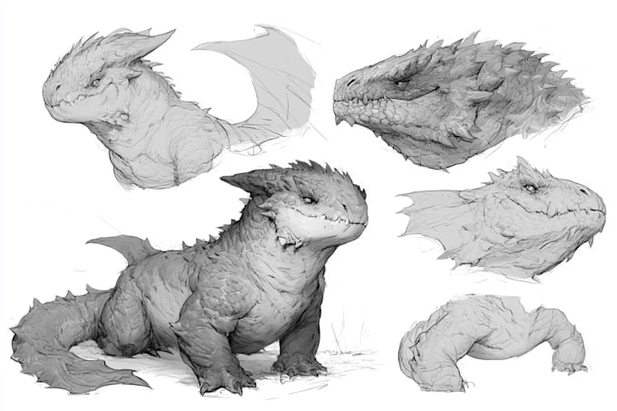 create unique creature monster design and character design