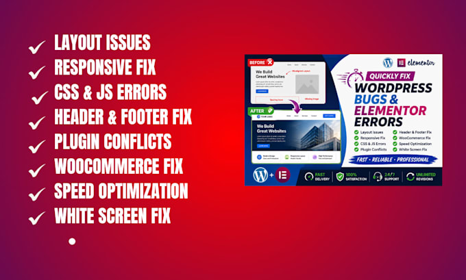 fix wordpress issues, elementor bug and woocommerce