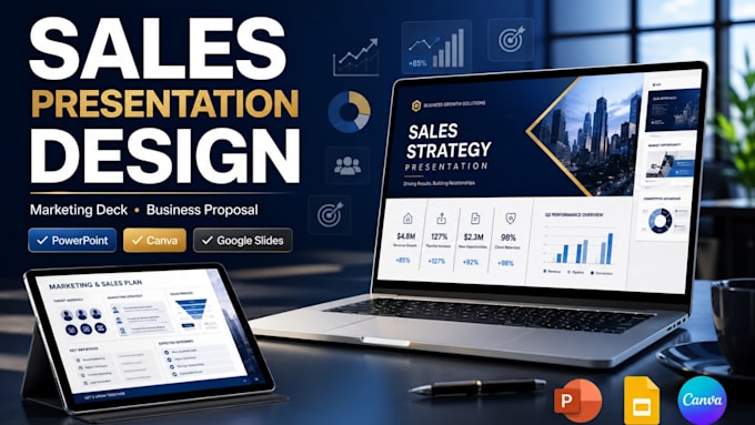 create sales presentation design marketing deck business proposal powerpoint