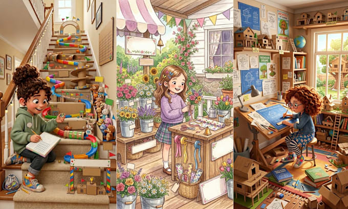 illustration von kinderbüchern, bilderbuchillustration, 2d , 3d, aquarell