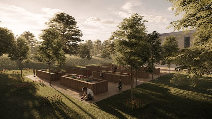 create a detailed 3d architectural model and realistic render