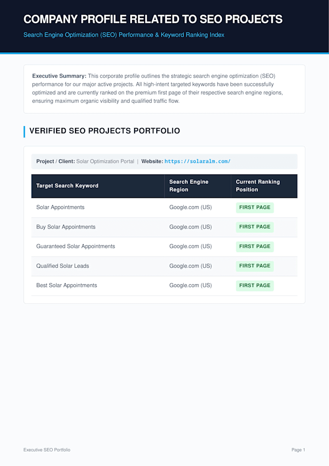 professional on page SEO and google ranking optimization