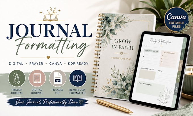 kdp christian ebook formatting prayer journal formatting journal formatting