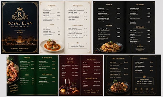 professional restaurant and food menu design