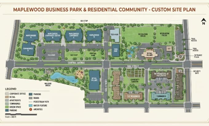 create custom map design, vector maps, site plans, and property maps