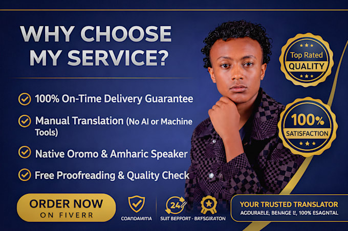 translate english to oromo or amharic professionally