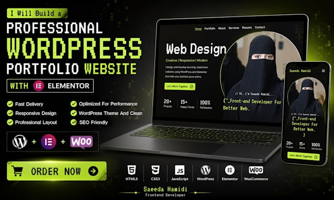 create a personal portfolio website with wordpress, full website creation