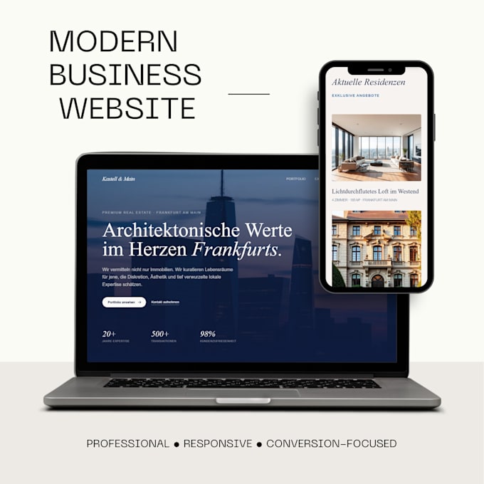 create a modern elegant responsive website for your business