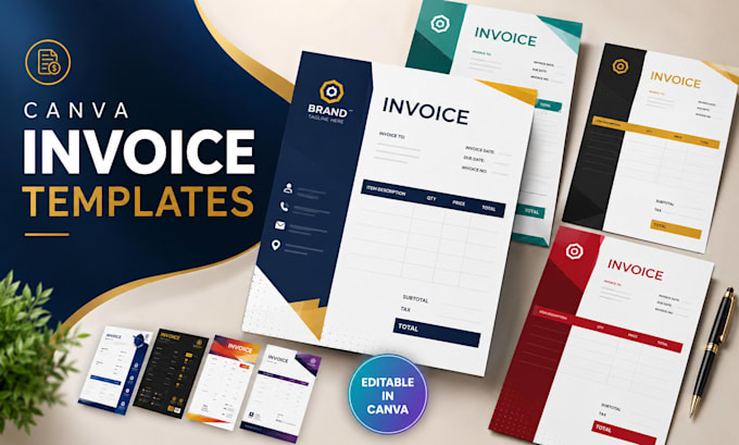 design editable canva invoice templates letterhead pricelist business forms PDF