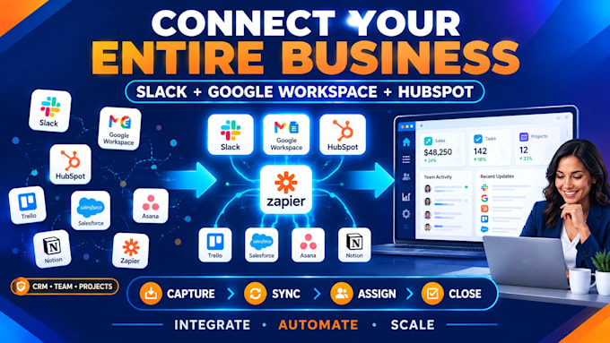 slack google workspace hubspot trello salesforce asana notion zapier integration